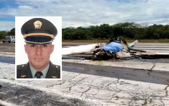 Así quedó la aeronave tras el impacto. FOTO CORTESÍA POLICÍA Y TWITTER @olverescobar