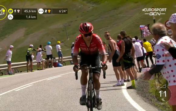Nairo Quintana fue protagonista en la montaña. FOTO TWITTER TOUR DE FRANCIA 