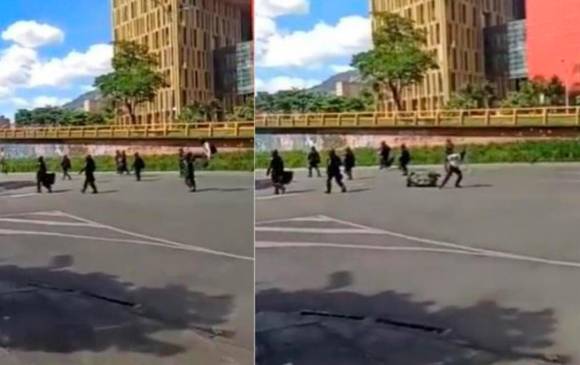 Salas aseveró que estos hechos la alientan a seguir en la Policía Nacional. La foto principal en San Juan con la Avenida del Ferrocarril, donde ocurrió la agresión. FOTO: TWITTER