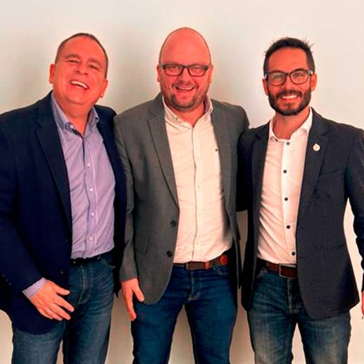 Juan David Gómez Flórez, rector del Colegio Mayor; Alejandro Villa Gómez, rector del ITM; y Juan Pablo Arboleda Gaviria, de la Institución Universitaria Pascual Bravo. <b><span class="mln_uppercase_mln"> </span></b>FOTO<b><span class="mln_uppercase_mln"> el colombiano</span></b>