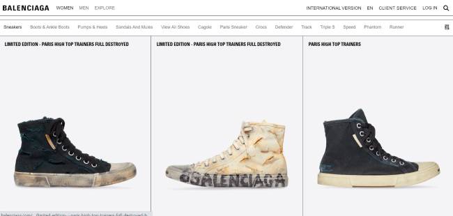 championes rotos balenciaga