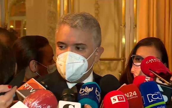 El presidente Iván Duque habló sobre la campaña desde Madrid, España, donde adelanta una visita oficial. FOTO CAPTURA VIDEO