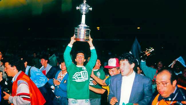Atlético Nacional celebró en la ciudad de Bogotá su primer título en la Copa Libertadores. FOTO ARCHIVO EL COLOMBIANO. 