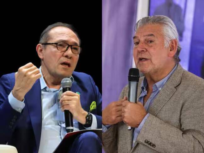 El ministro de Trabajo, Antonio Sanguino; y el presidente de Fenalco, Jaime Alberto Cabal. FOTO: Colprensa y Cortesía Fenalco.