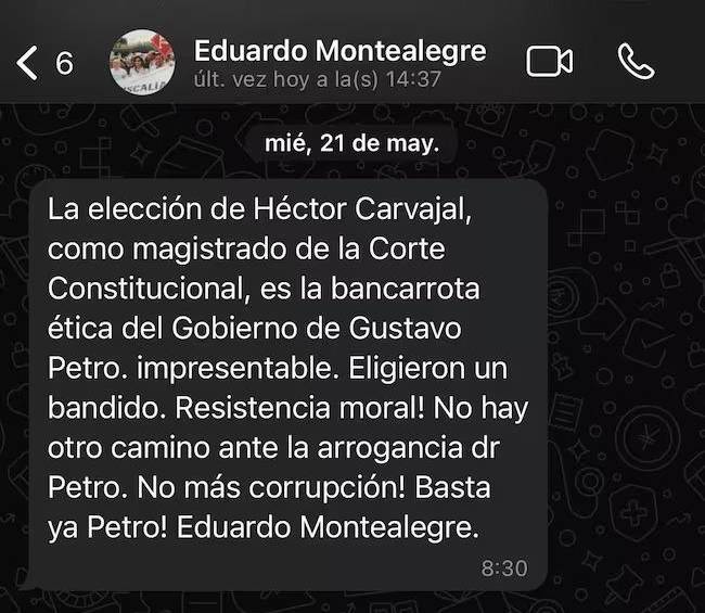 Las recientes críticas de Montealegre, nuevo ministro de Justicia, al Gobierno: “¡Basta ya Petro!”
