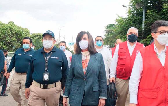 Las cancilleres de Colombia y España hicieron un recorrido por la ciudad de Cúcuta enfocado en las políticas de atención de migrantes. FOTO CORTESÍA