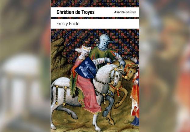 Portada del libro Erec y Enide de Chrétien de Troyes.