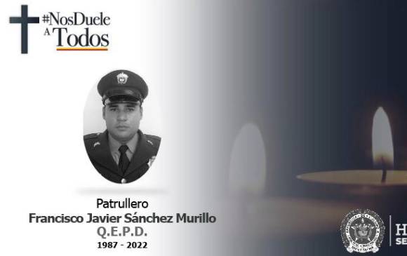 Con esta imagen la Policía rindió honores al uniformado asesinado en Cúcuta. FOTO: CORTESÍA DE POLICÍA.