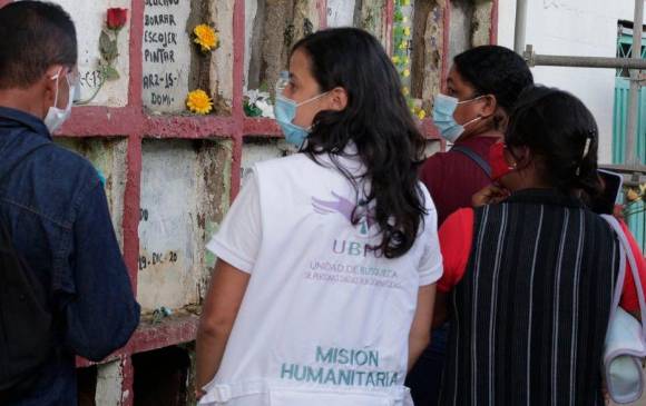 En el cementerio La Dolorosa se hizo la recuperación de 73 cuerpos, que fueron entregados a Medicina Legal. FOTO CORTESÍA UBPD