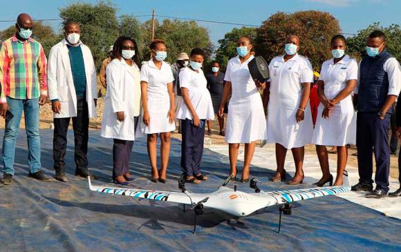 Este es el dron que comenzaron a usar desde mayo en Botswana, para las pruebas piloto en cuatro aldeas rurales de Palapye. FOTO cortesía del unfpa