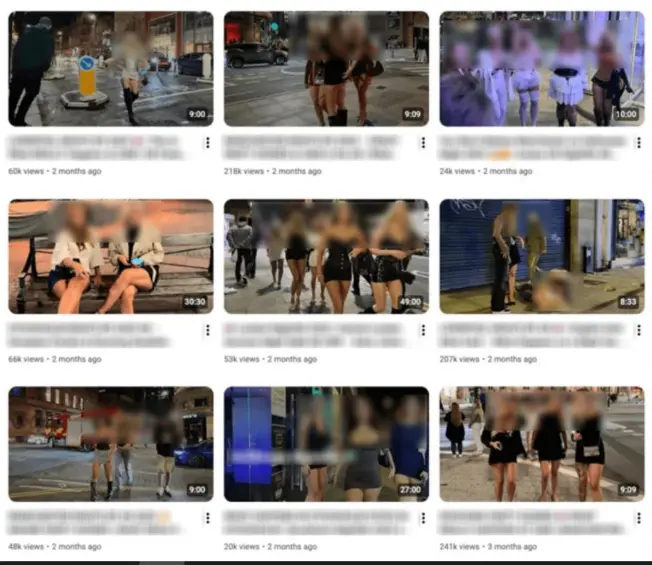 Mujeres siendo grabadas en la calle. FOTO: Tomada de la <i>BBC</i>