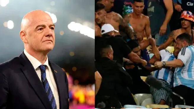 Gianni Infantino condenó los actos de violencia ocurridos en el Maracaná. FOTOS GETTY Y CAPTURA DE PANTALLA