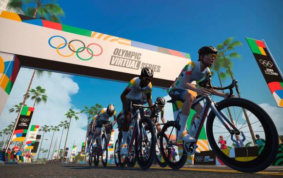 El evento de ciclismo de estos primeros Juegos Olímpicos Virtuales comenzó el pasado 1 de junio. La competencia reúne miles de ciclistas de todo el mundo, quienes tienen la posibilidad de vivir una experiencia social en la plataforma Zwift. FOTO cortesía uci