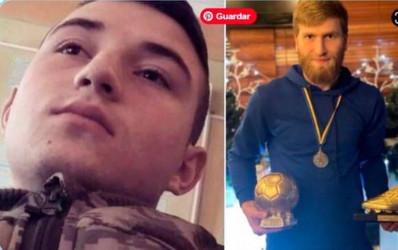 Vitalii Sapylo (izquierda) y Dmytro Martynenko (derecha), dos futbolistas que perdieron la vida por el conflicto en Ucrania. FOTO FIFPRO.