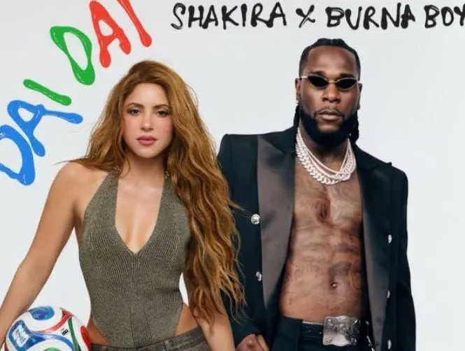 Shakira y Burna Boy estrenarán en vivo <i>Dai Dai</i>, la canción oficial de la Copa Mundial de la FIFA 2026, durante la ceremonia inaugural en Ciudad de México. FOTO: Captura de Youtube.