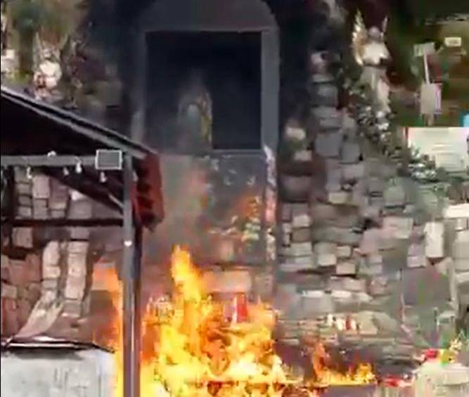 El Dagrd atendió la emergencia que no dejó lesionados. FOTO: TOMADO DE REDES SOCIALES