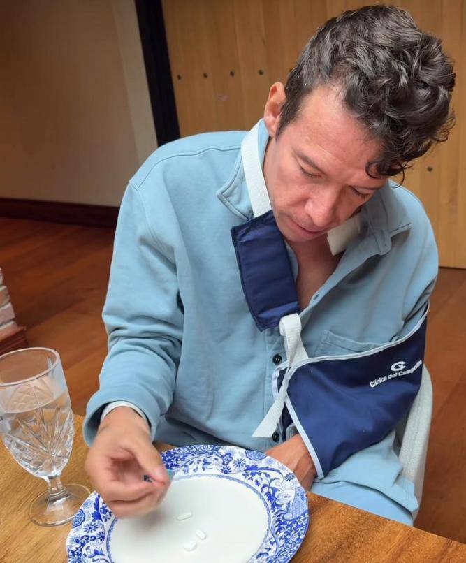 Rigoberto Urán ya comenzó su recuperación luego de ser operado de fractura de clavícula. FOTO: pantallazo Instagram Rigoberto Urán