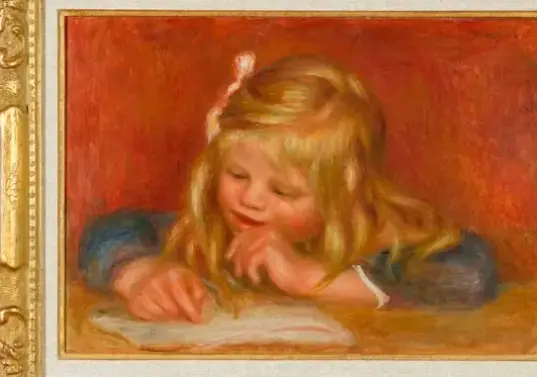Este es el cuadro <i>Coco lisant,</i> retrato del hijo de Renoir que fue robado con otros tres más, pero luego en la huida de los ladrones fue abandonado. FOTO Cortesía Museo Renoir