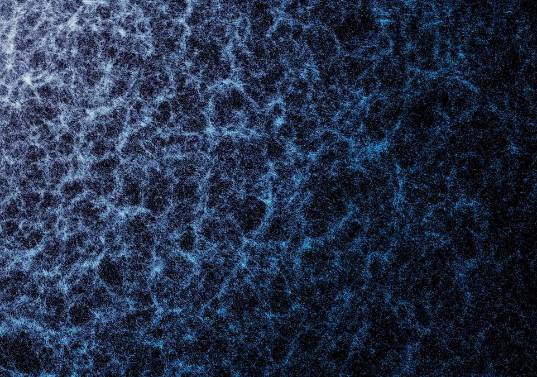 Esta es una pequeña parte del mapa tridimensional construido por DESI a lo largo de cinco años, donde cada punto representa una galaxia. FOTO tomada de DESI/DOE/KPNO/NOIRLab/NSF/AURA/R.