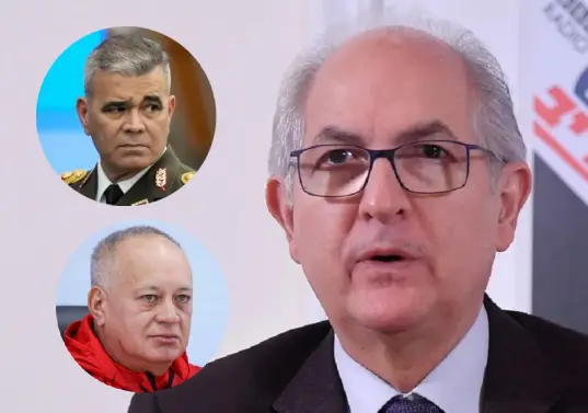 Ledezma dice que Padrino y Cabello, también junto a Delcy Rodríguez, lideran un Estado que ejerce el terrorismo y varios delitos. Fotos: AFP