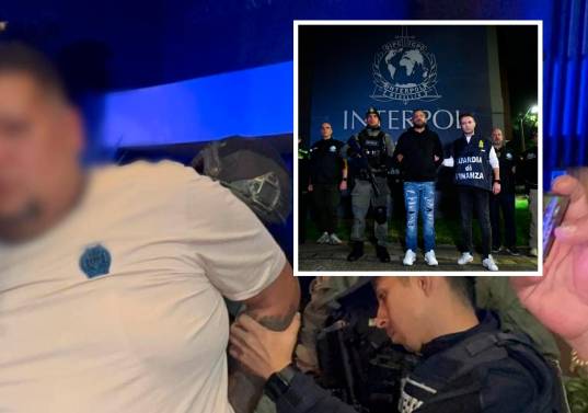 Estos son Roberto Nastasi, capo italiano, y el panameño Jean Carlo Valderrama, alias Balín. Ambos capturados en el Valle de Aburrá. <b><span class="mln_uppercase_mln"> </span></b>FOTO<b><span class="mln_uppercase_mln">: CORTESÍA ALCALDÍA DE MEDELLÍN</span></b>