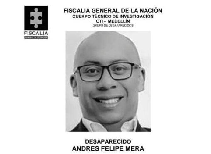 Andrés Felipe Mera, payanés desaparecido en Medellín. FOTO: Cortesía 