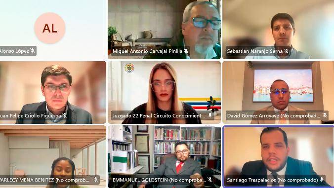 El pasado viernes comenzó la audiencia del caso de Aguas Vivas, la cual continuará en febrero del año entrante. FOTO: TOMADA DE VIDEO