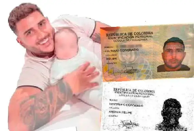 Felipe Gilinski tiene dos hijos que ahora portan su nuevo apellido. Aquí se aprecian las cédulas con su nombre original y la polémica identidad. FOTOS: CORTESÍA.