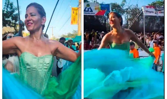 La primera dama Verónica Alcocer publicó un video de ella bailando con su hija Sofía en las pasadas fiestas del 20 de enero, en Sincelejo. Foto: X de Verónica Alcocer. 