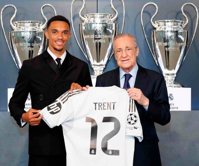 El defensa inglés Trent Alexander-Arnold fue presentado como nuevo jugador del del Real Madrid. FOTO TOMADA X @realmadrid