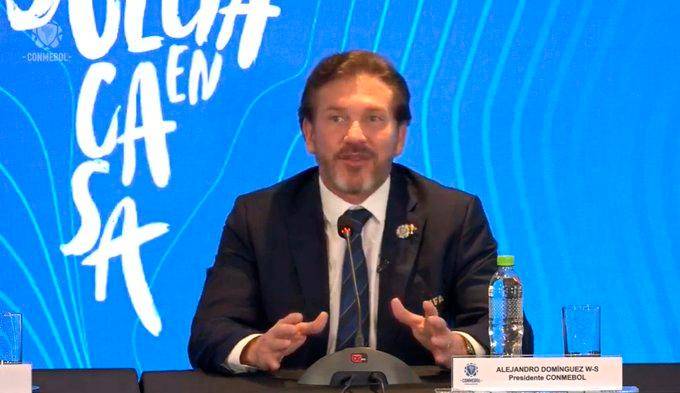 Alejandro Dominguez presidente de la Conmebol precisó más detalles sobre el Mundial de 2030. FOTO CAPTURA DE PANTALLA