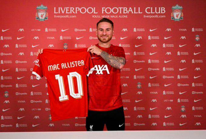Alexis Mac Allister, de 24 años de edad, será el nuevo 10 del Liverpool. FOTO TWITTER LIVERPOOL