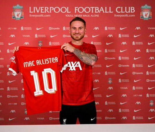 Alexis Mac Allister, de 24 años de edad, será el nuevo 10 del Liverpool. FOTO TWITTER LIVERPOOL