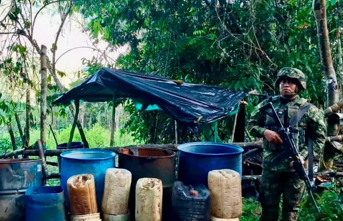 Los entables fueron hallados en la vereda La Cristalina, por donde se entra al corregimiento El Prodigio, de San Luis. FOTO CUARTA BRIGADA