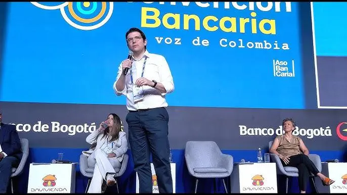 Miguel Uribe en su intervención en Asobancaria. Foto: captura de video