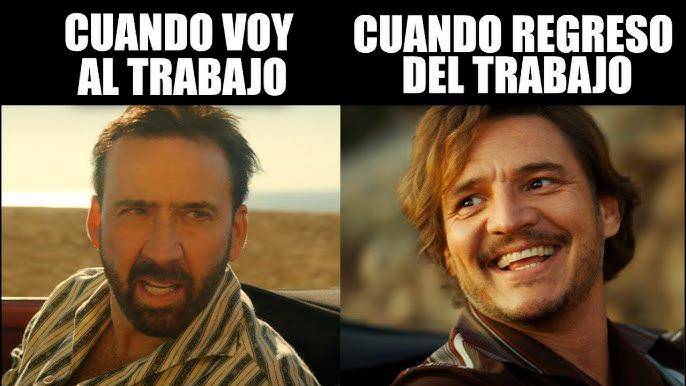 Uno de sus memes más famosos hace parte de la película que hizo con Nicolas Cage, El peso del talento. FOTO Tomada de redes sociales