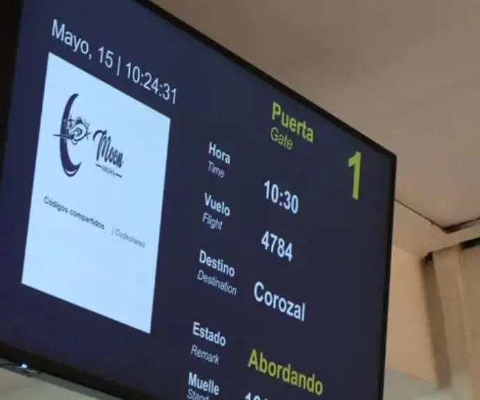 La aerolínea Moon Flights reactivó la ruta aérea entre Medellín y Corozal con dos frecuencias semanales desde el aeropuerto Olaya Herrera hacia Las Brujas. FOTO: Moon Flights. 