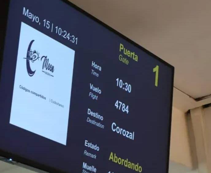 La aerolínea Moon Flights reactivó la ruta aérea entre Medellín y Corozal con dos frecuencias semanales desde el aeropuerto Olaya Herrera hacia Las Brujas. FOTO: Moon Flights. 
