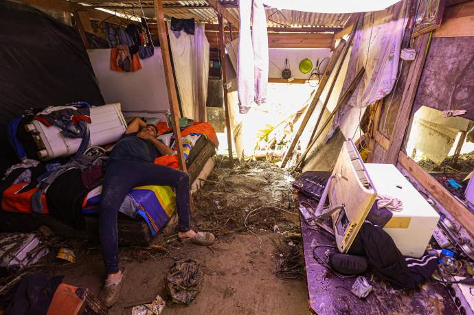 El sector de Mano de Dios fue el más afectado por el desbordamiento de las aguas. Foto: Manuel Saldarriaga Quintero.