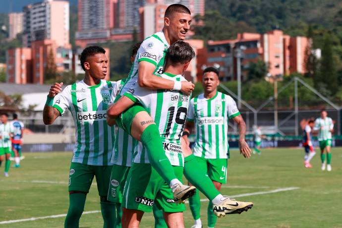 Con goles de Facundo Batista, Juan Manuel Zapata y Andrés Sarmiento, el verde se reencontró con la victoria y, de paso, cortó una racha de tres partidos sin triunfos en la liga local. Foto: Manuel Saldarriaga Quintero