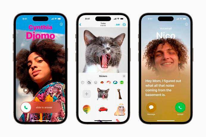 Una de las novedades que presenta el iOS 17 son los pósters de contacto, que permitirán personalizar la apariencia de los contactos durante las llamadas. FOTO Cortesía Apple