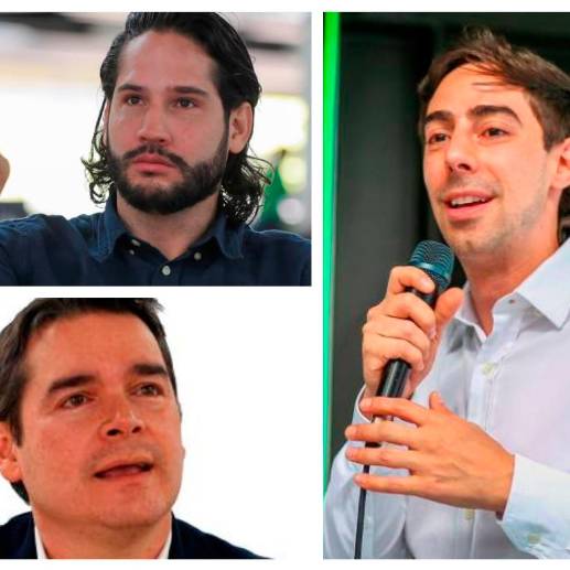 Arriba, Camilo Calle, diputado verde; abajo, Jaime Cuartas, concejal. A la derecha, Juan Carlos Upegui. FOTO: EL COLOMBIANO