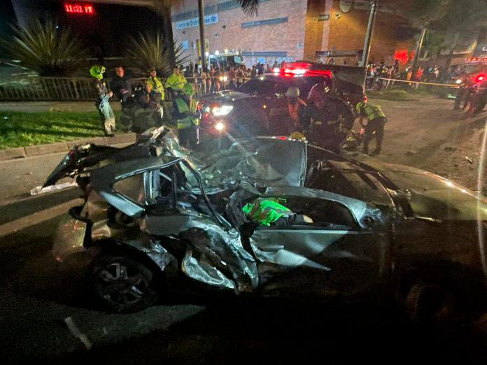 El accidente ocurrió en la Avenida Pilsen, en Itagüí, durante la noche del pasado lunes 24 de abril. FOTO: CORTESÍA ITAGÜÍ HOY