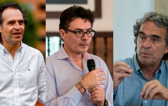 Federico Gutiérrez (izquierda) Alejandro Gaviria (centro) y Sergio Fajardo (derecha) aún están definiendo con qué líderes políticos se aliarán de cara al 2022. FOTO EL COLOMBIANO