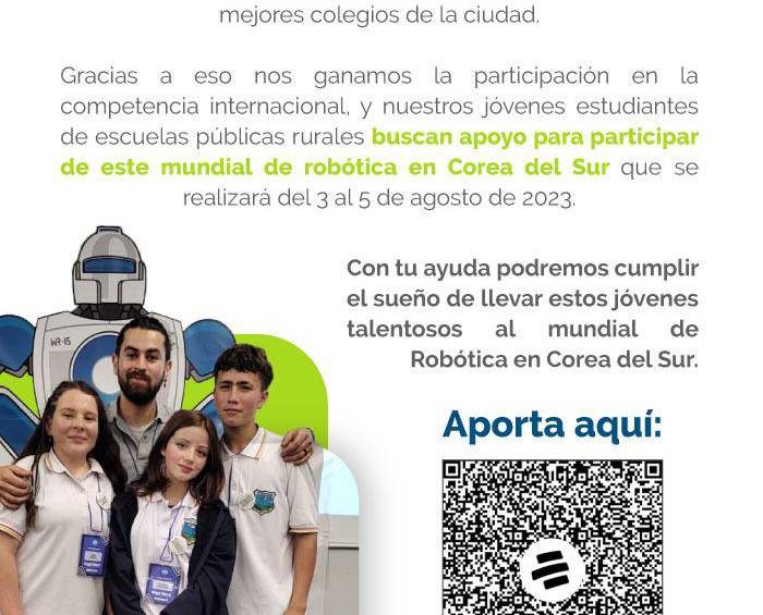 Jóvenes talento de la robótica en Antioquia buscan recursos para disputar mundial en Corea del Sur