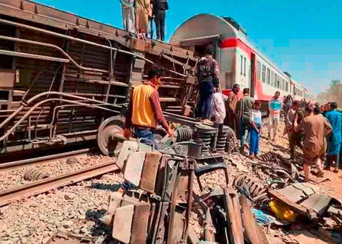 Imagen de referencia de un accidente de tren en Egipto. FOTO: EFE
