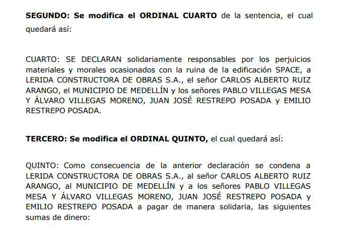 Apartes del fallo del Tribunal Administrativo de Antioquia.
