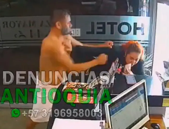 Este fue el video que se hizo viral y que registra la agresión a la empleada del hotel. FOTO: IMAGEN TOMADA DE VIDEO