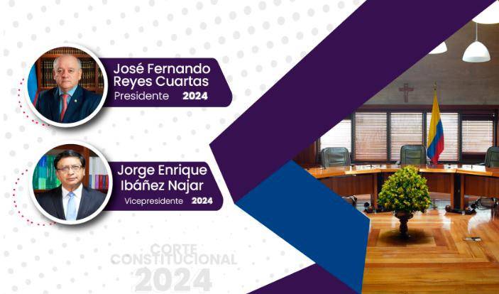 Con esta imagen, la Corte Constitucional anunció a su nuevo dueto directivos. FOTO: CORTESÍA CORTE CONSTITUCIONAL.
