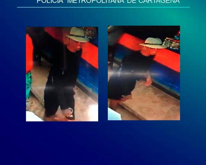 Este es el volante que compartió la Policía de Cartagena para que la ciudadanía ayude a identificar al asesino del fiscal paraguayo Mario Pecci. FOTO: CORTESÍA. 